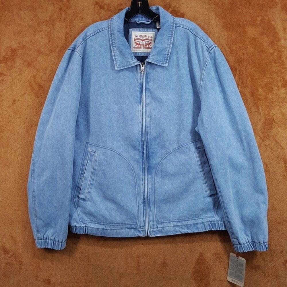 Levi's Jean Jacket Mens XL Blue Light Wash Denim Cotton Depot Zip Up